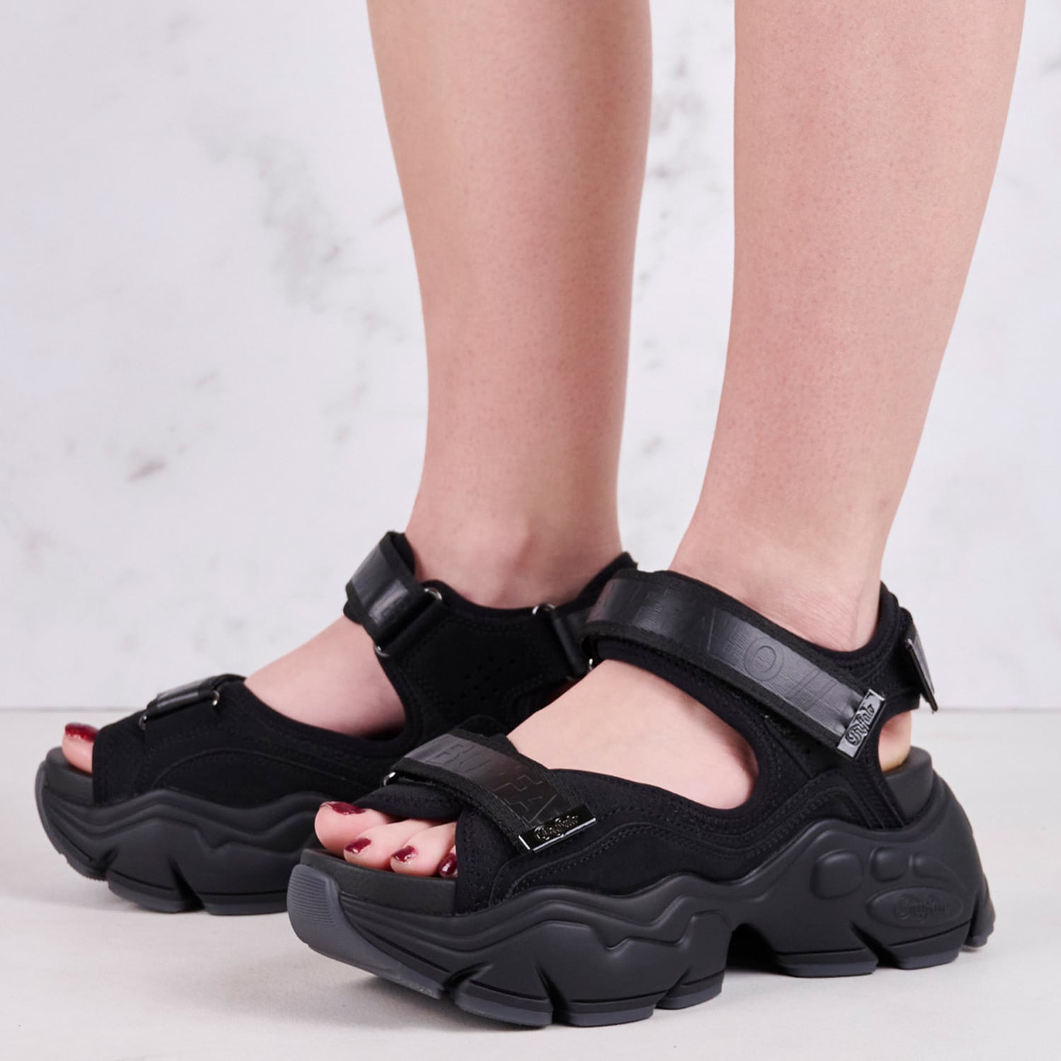 Γυναικεία Πέδιλα Binary.O Μαύρο ECOleather Buffalo
