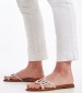 Women Flats 1063 Platinum Leather Mortoglou