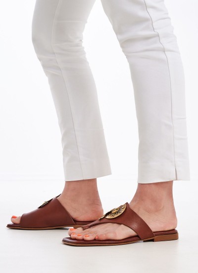 Γυναικεία Flats K202 Ταμπά Δέρμα Komis and Komis
