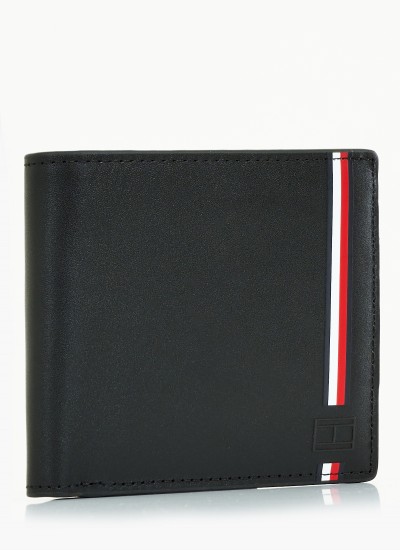 Ανδρικά Πορτοφόλια Urban.Commuter Μαύρο Δέρμα Tommy Hilfiger