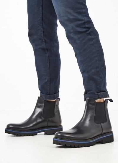 Ανδρικά Μποτάκια U5110 Μαύρο Δέρμα Boss shoes