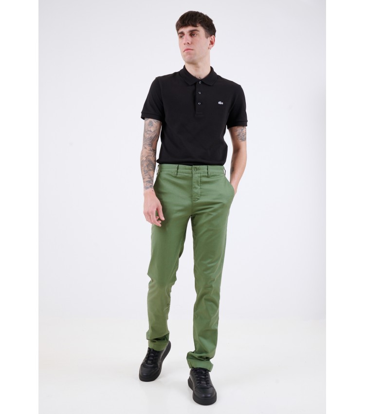 Men Pants HH2661.23 Green Cotton Lacoste