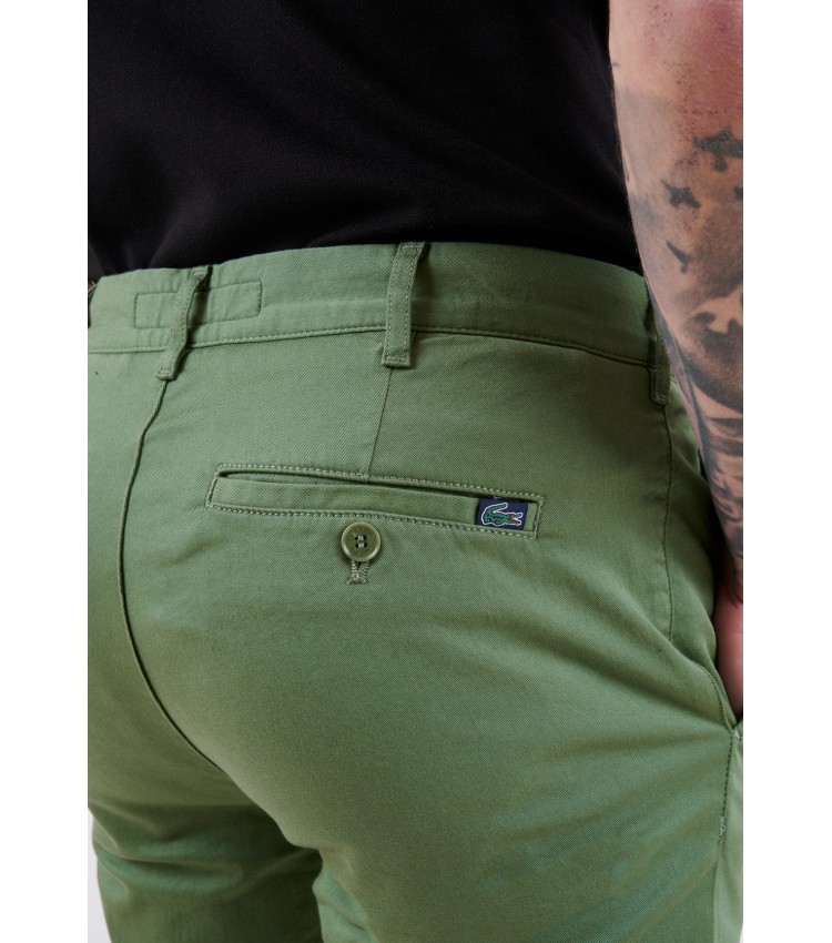 Men Pants HH2661.23 Green Cotton Lacoste