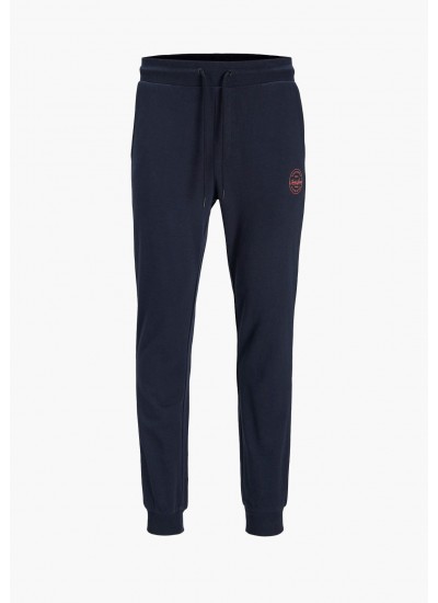Ανδρικά Παντελόνια Gordon.Shark Σκούρο Μπλε Βαμβάκι Jack & Jones