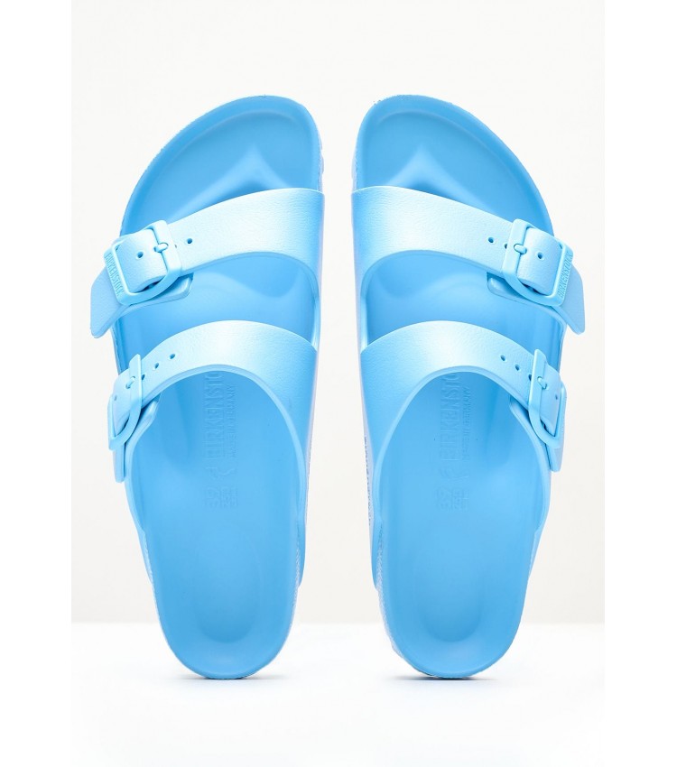 Women Flip Flops & Sandals Arizona.Sky Blue Rubber Birkenstock