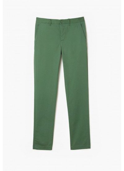 Men Pants HH2661.23 Green Cotton Lacoste