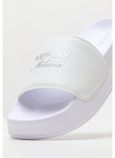 Women Flip Flops & Sandals Lotty.Snake White ECOleather Replay