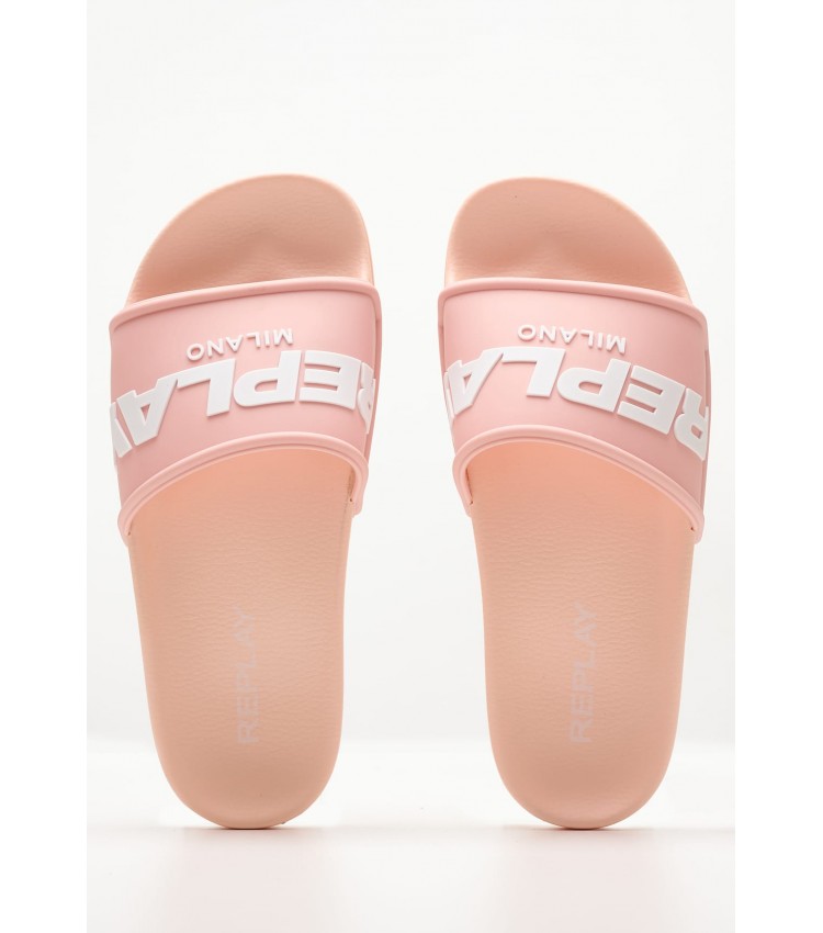 Women Flip Flops & Sandals W.Emboss Pink Rubber Replay