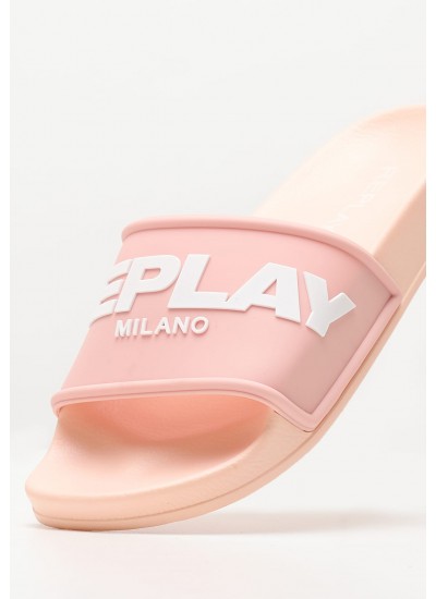 Women Flip Flops & Sandals W.Emboss Pink Rubber Replay