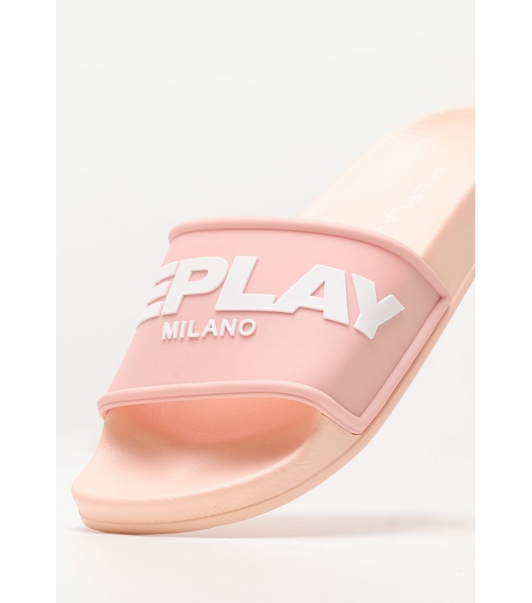 Women Flip Flops & Sandals W.Emboss Pink Rubber Replay