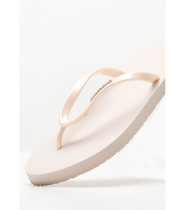 Women Flip Flops & Sandals Flipflop.Mtl Nude Rubber Calvin Klein