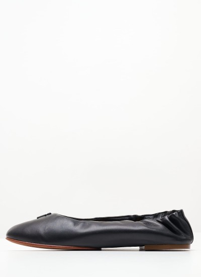 Γυναικείες Μπαλαρίνες Elastic.Ballerina Μαύρο Δέρμα Tommy Hilfiger