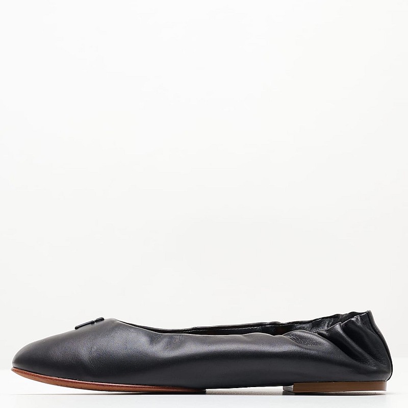 Women Balerinas Elastic.Ballerina Black Leather Tommy Hilfiger