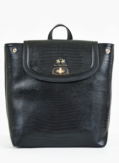 Women Bags Mireia.Bpack Black ECOleather La Martina