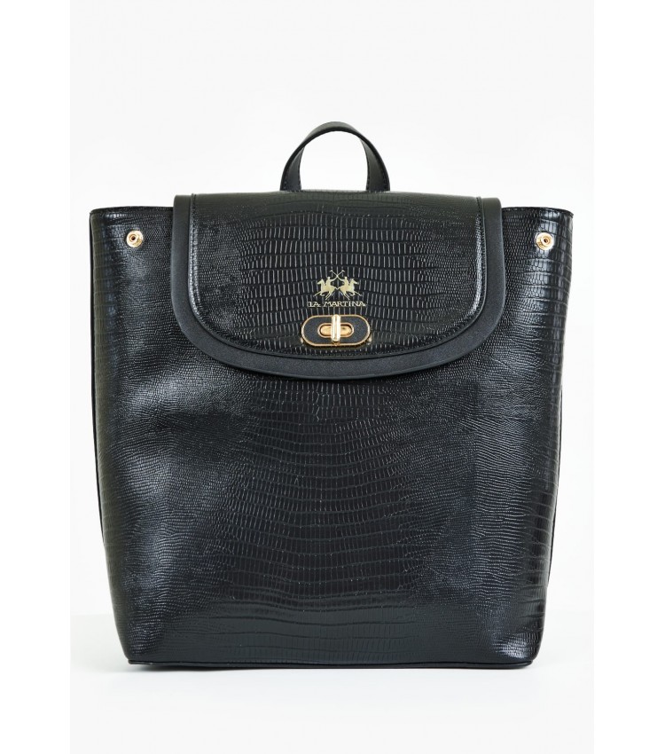 Women Bags Mireia.Bpack Black ECOleather La Martina