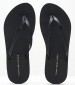 Women Flip Flops & Sandals Monogram.Beach Black ECOleather Tommy Hilfiger