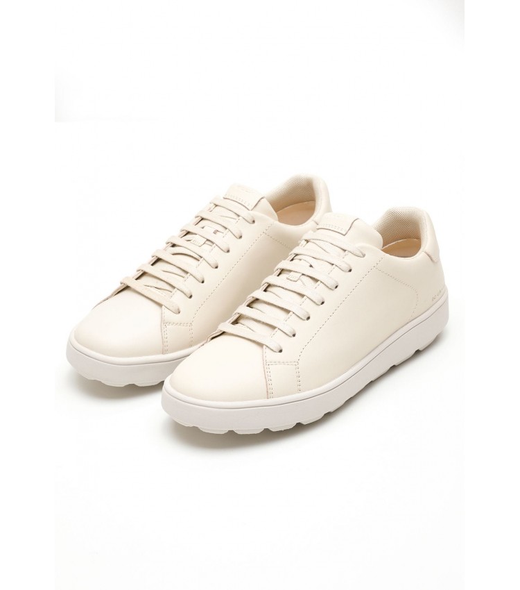 Women Casual Shoes Spherica.Ecb Beige Leather Geox