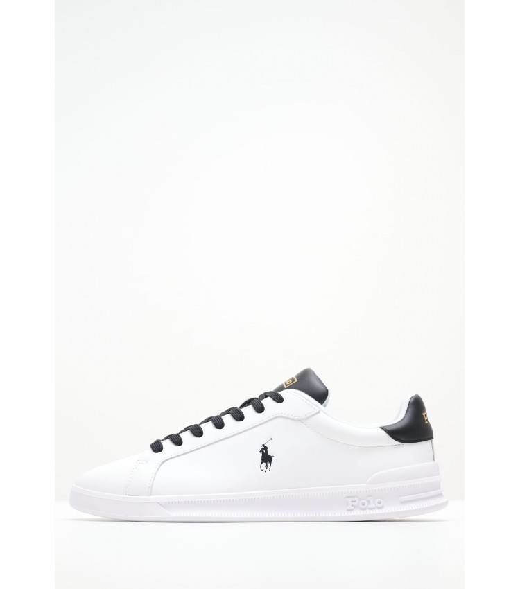 Men Casual Shoes Hrt.Crt White Leather Ralph Lauren