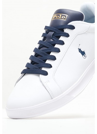 Men Casual Shoes Hrt.Sk White Leather Ralph Lauren