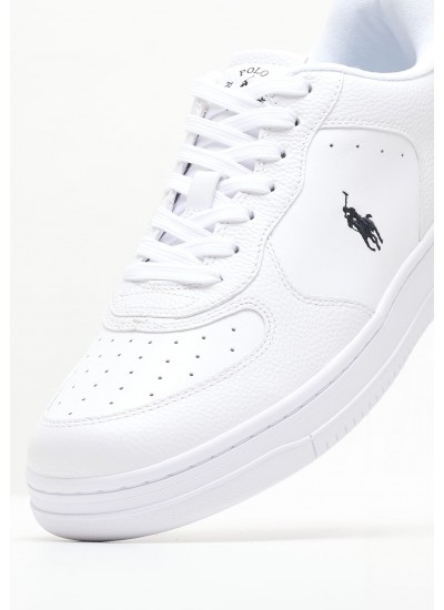 Men Casual Shoes Masters.Sk White Leather Ralph Lauren