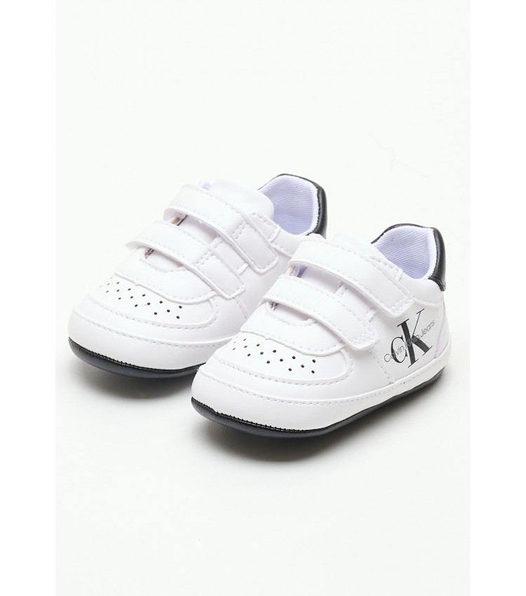 Kids Casual Shoes Ck.Lowcut White ECOleather Calvin Klein