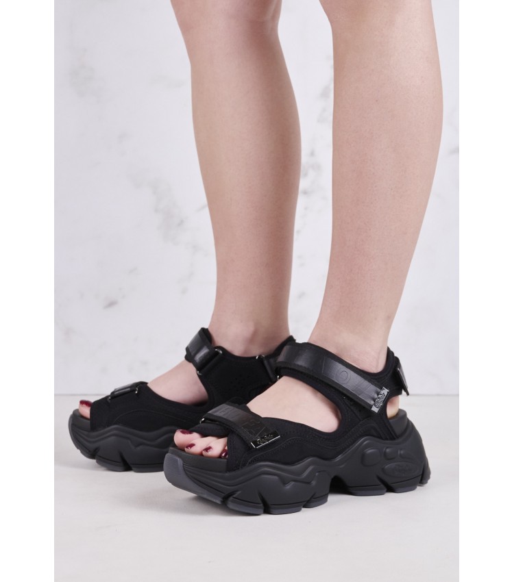 Women Sandals Binary.O Black ECOleather Buffalo