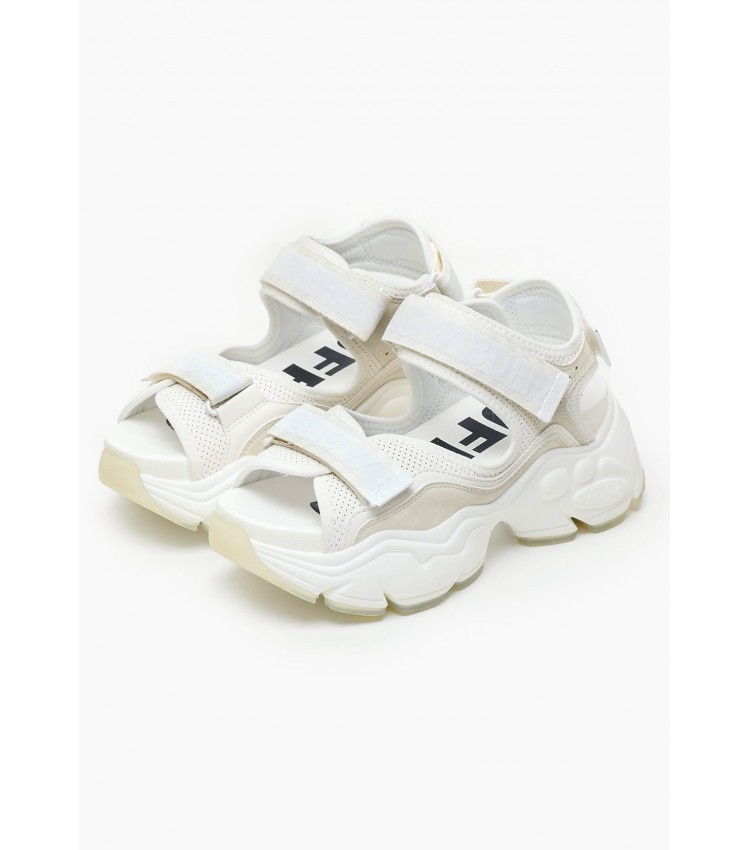 Women Sandals Binary.O White ECOleather Buffalo