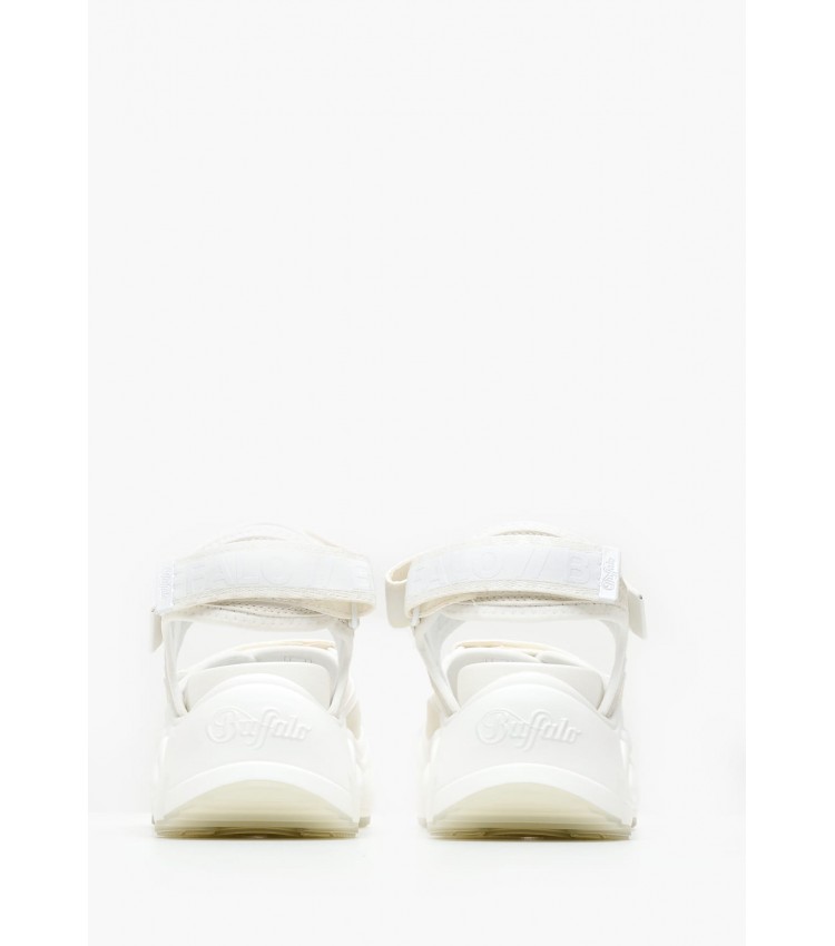 Women Sandals Binary.O White ECOleather Buffalo