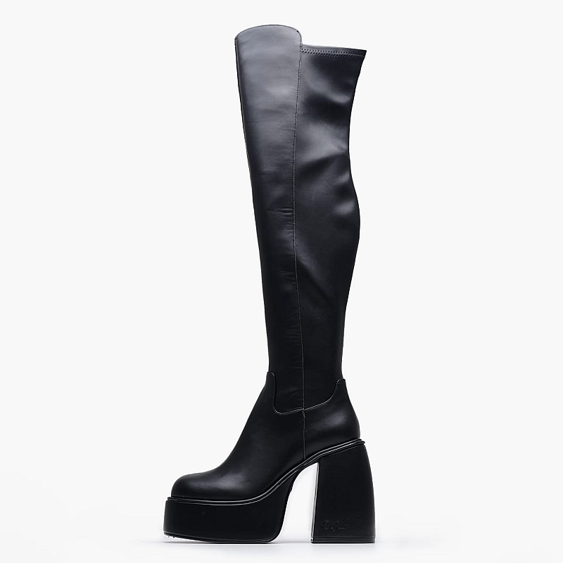 Women Boots Stretch.Boot Black ECOleather Buffalo
