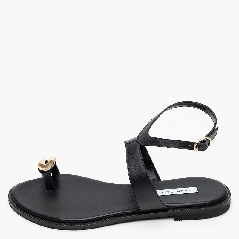 Women Flats 2533.01905 Black Leather Mortoglou