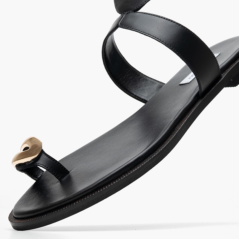 Women Flats 2533.01905 Black Leather Mortoglou