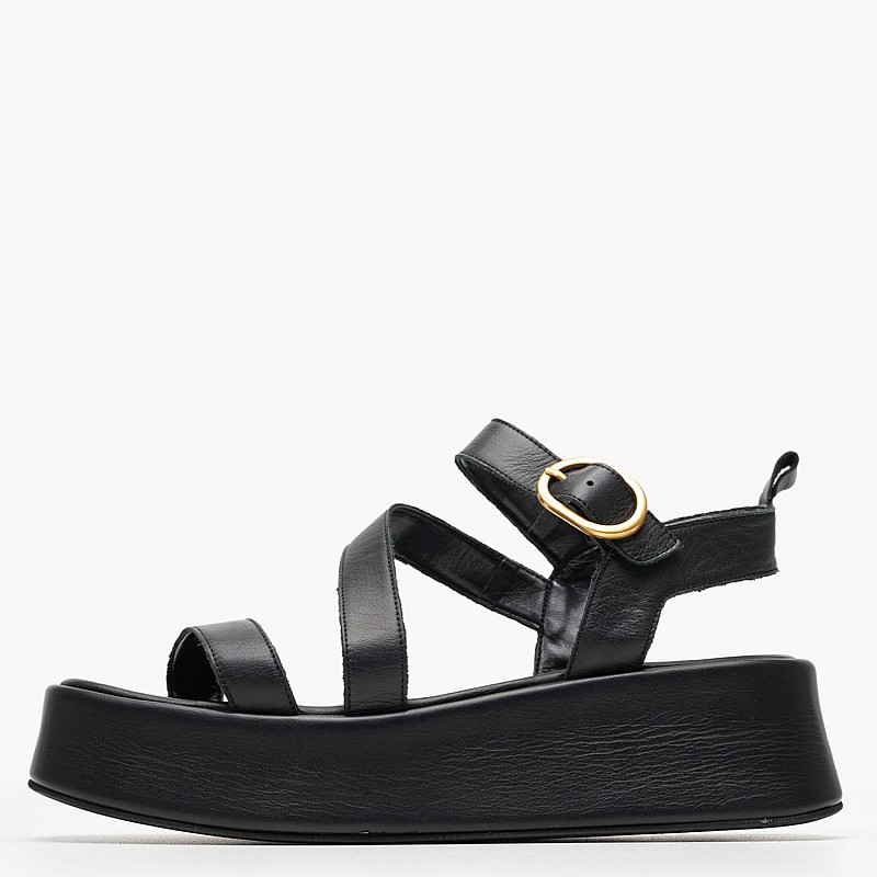 Women Platforms Low 2540.27106 Black Leather Mortoglou