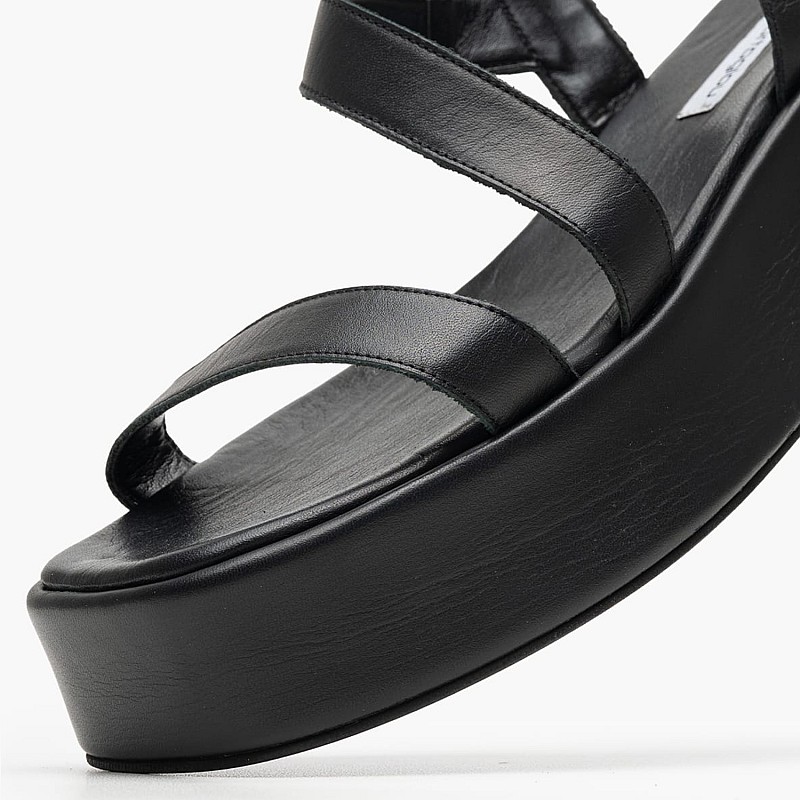 Women Platforms Low 2540.27106 Black Leather Mortoglou