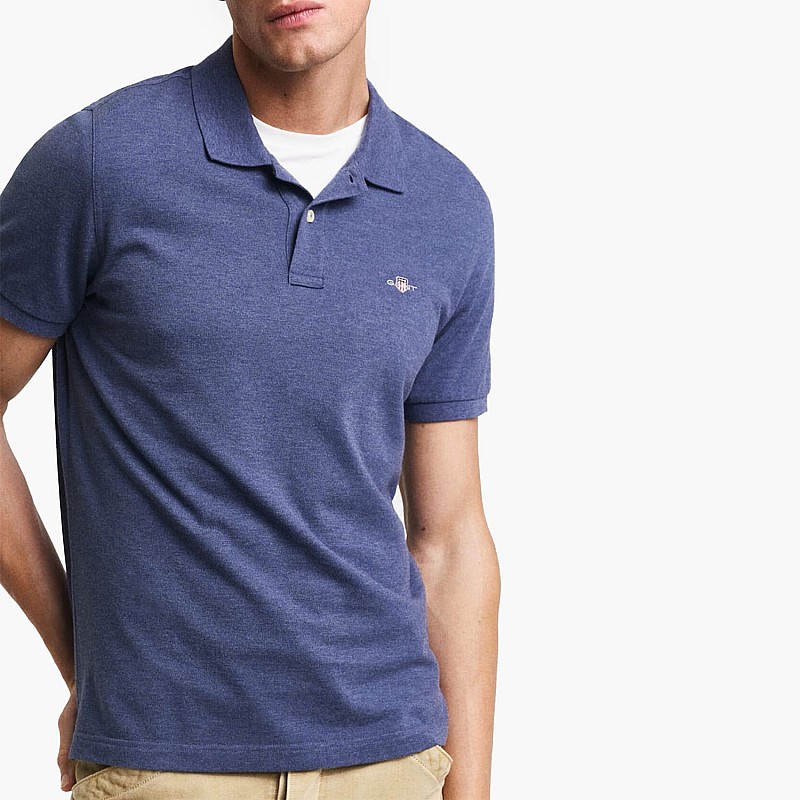 Ανδρικές Μπλούζες Polo.Original.M.2 Σκούρο Μπλε Βαμβάκι GANT