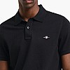 Men T-Shirts Polo.Original.M Black Cotton GANT