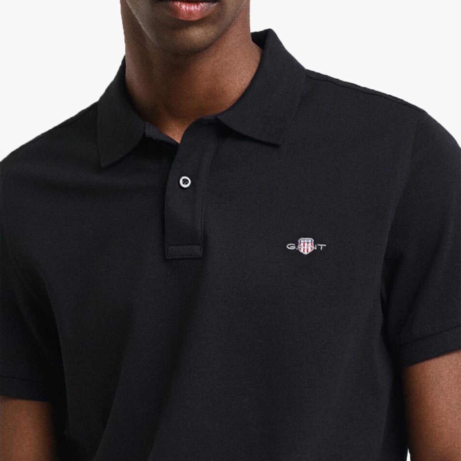 Ανδρικές Μπλούζες Polo.Original.M Μαύρο Βαμβάκι GANT