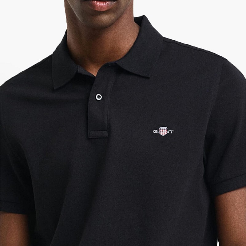 Ανδρικές Μπλούζες Polo.Original.M Μαύρο Βαμβάκι GANT