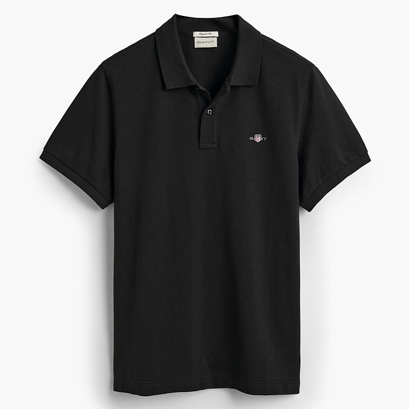 Ανδρικές Μπλούζες Polo.Original.M Μαύρο Βαμβάκι GANT