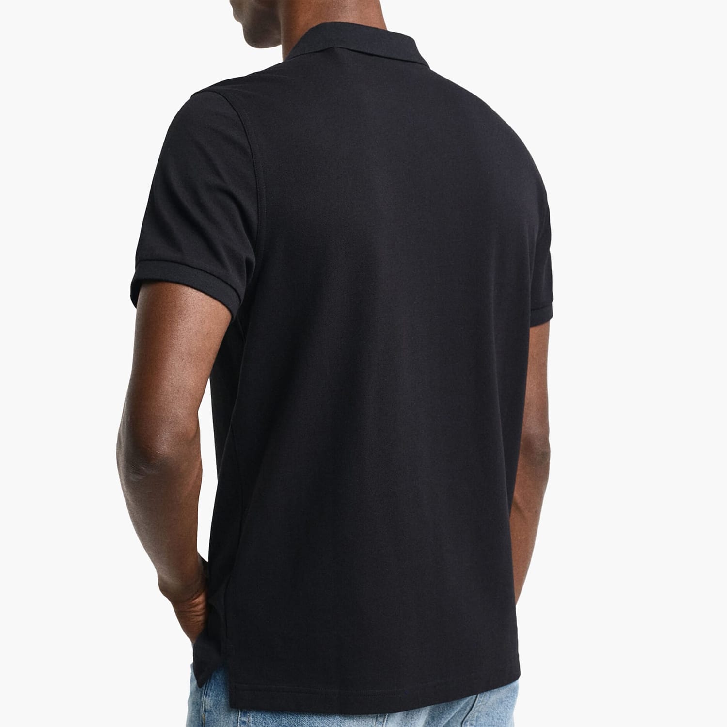 Men T-Shirts Polo.Original.M Black Cotton GANT