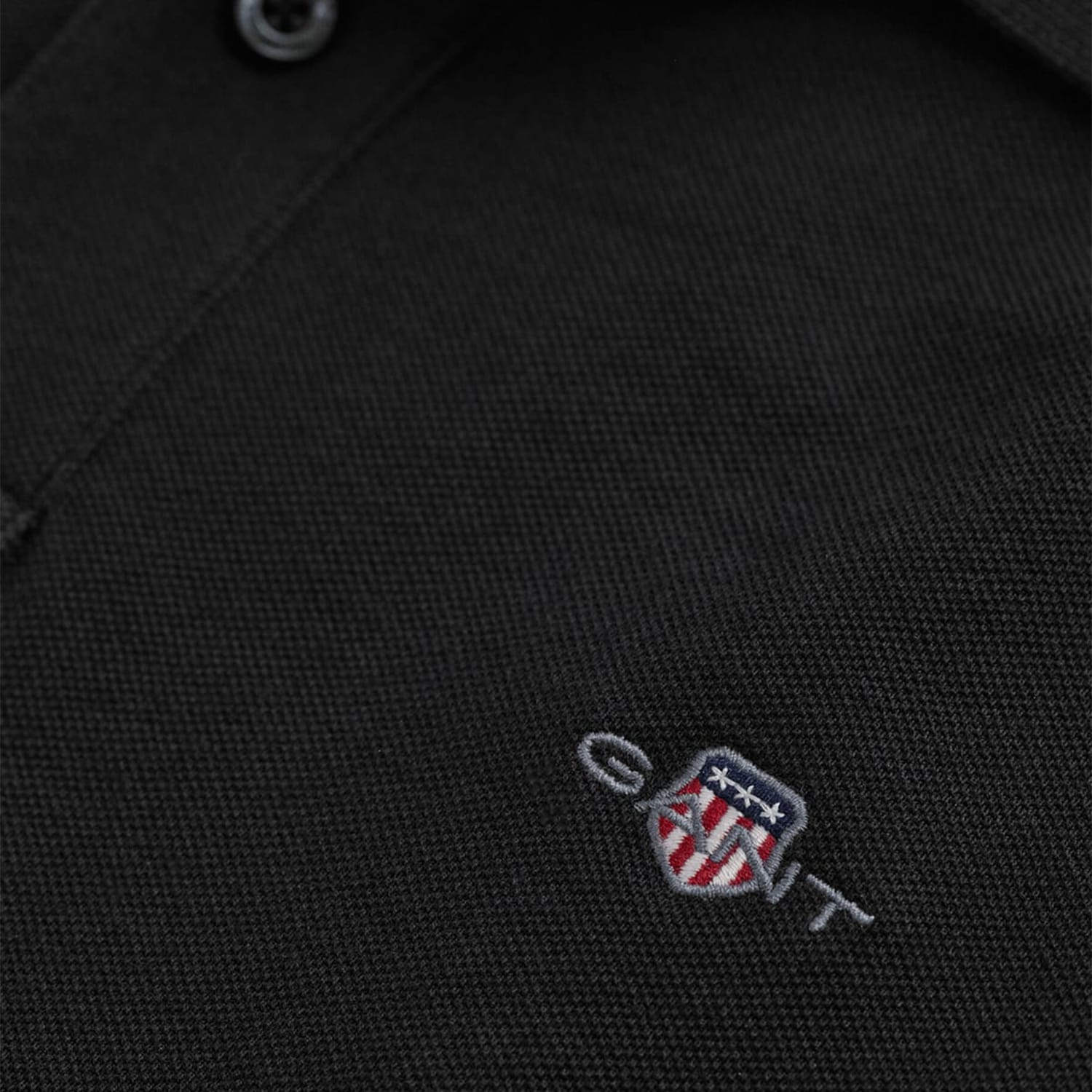 Men T-Shirts Polo.Original.M Black Cotton GANT