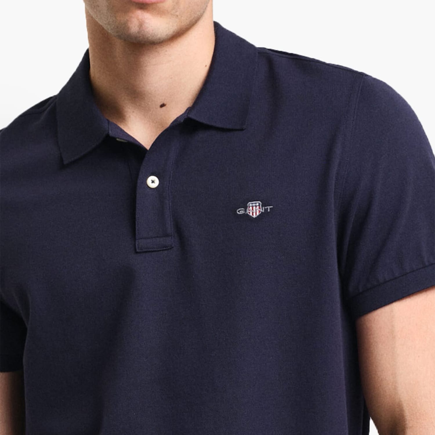 Ανδρικές Μπλούζες Polo.Original.M Σκούρο Μπλε Βαμβάκι GANT