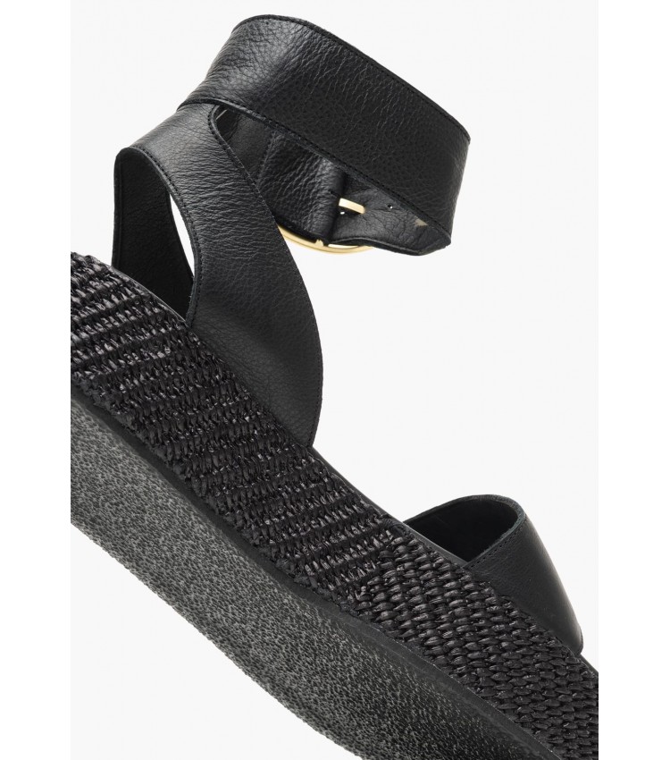 Women Platforms High C.301 Black Leather Komis and Komis Women Platforms High C.301 Black Leather Komis and Komis