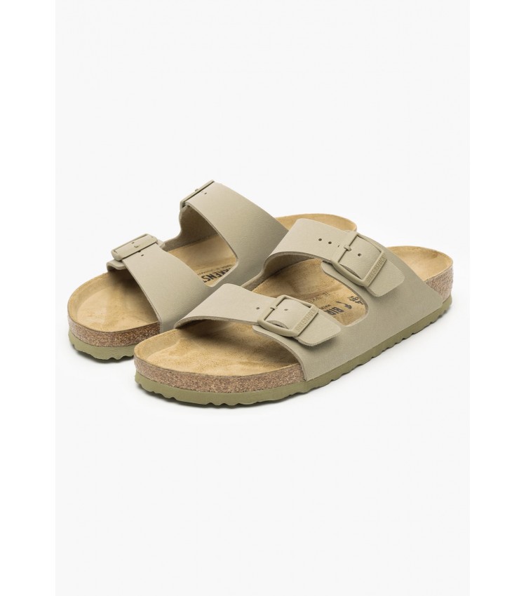 Ανδρικές Σαγιονάρες & Πέδιλα Arizona.Fk.M Χακί ECOleather Birkenstock Ανδρικές Σαγιονάρες & Πέδιλα Arizona.Fk.M Χακί ECOleather Birkenstock