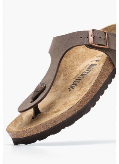 Women Flats Gizeh.Bs.Nrw Brown ECOleather Birkenstock