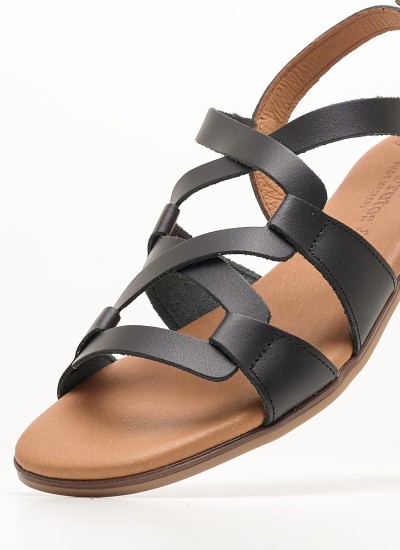 Γυναικεία Flats 3080 Μαύρο Δέρμα Eva Frutos