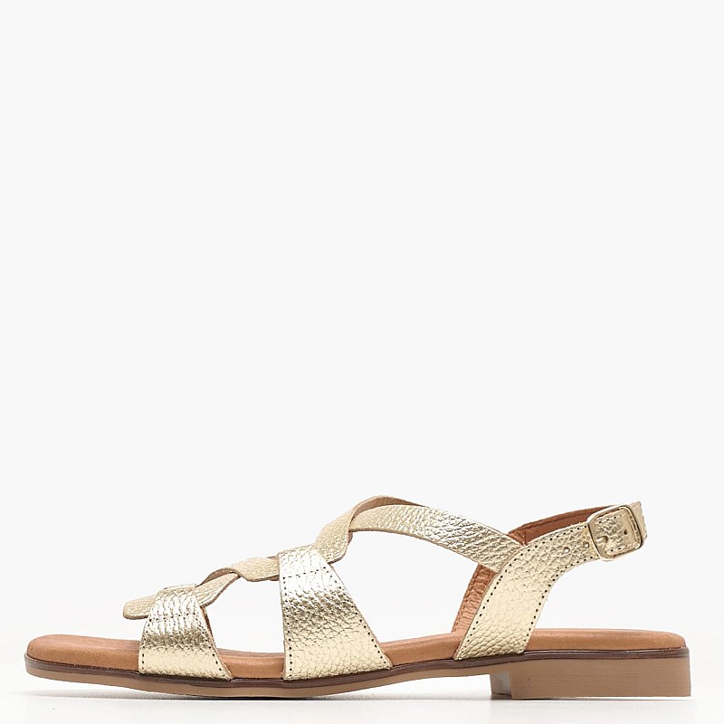 Γυναικεία Flats 3080 Χρυσό Δέρμα Eva Frutos