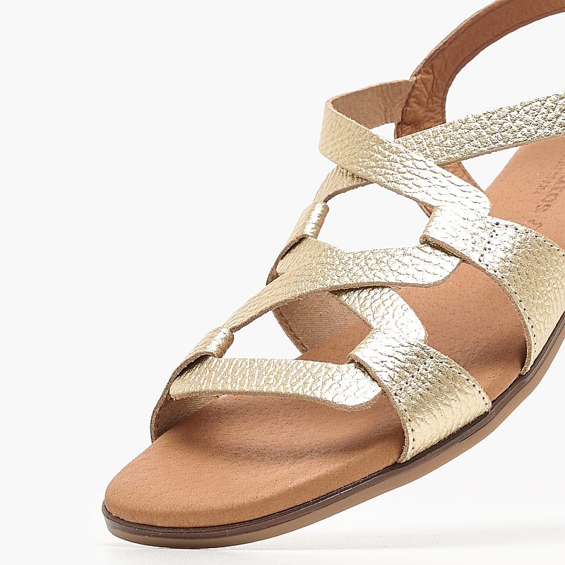 Γυναικεία Flats 3080 Χρυσό Δέρμα Eva Frutos