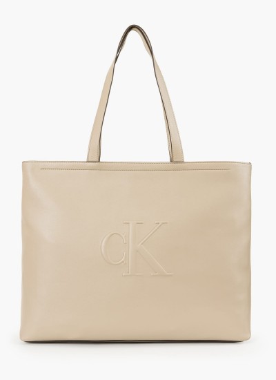 Γυναικείες Τσάντες Sculpted.Slim Μπεζ ECOleather Calvin Klein