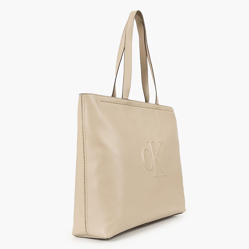 Women Bags Sculpted.Slim Beige ECOleather Calvin Klein