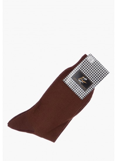 Men Socks Socks.br Brown Cotton Mortoglou